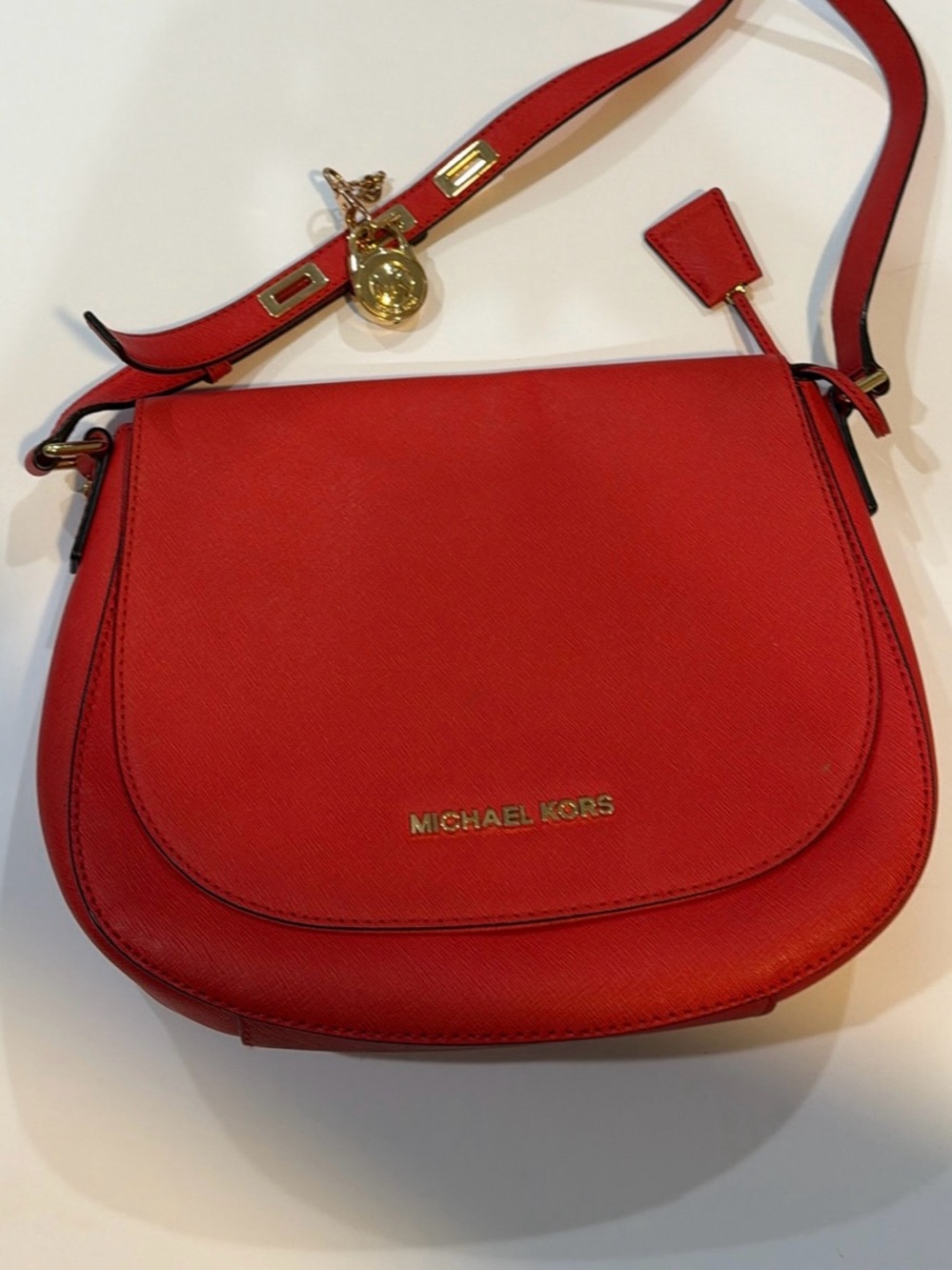 Genuine Michael Kors Orange Saffiano Leather Crossbody Bag – 
Beautiful genuine